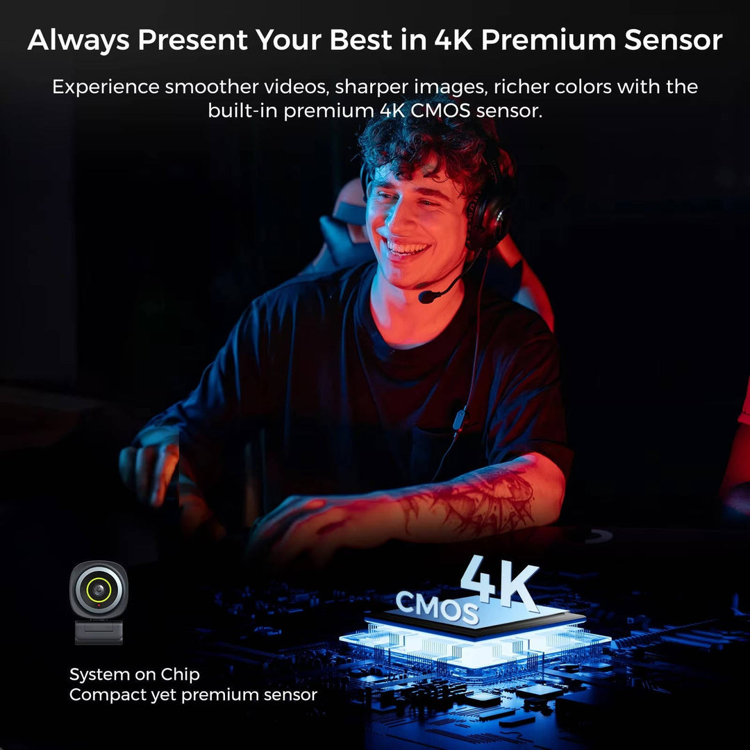 Vikbua™ USB-webkamera i Full HD 60fps med autofokus og mikrofon