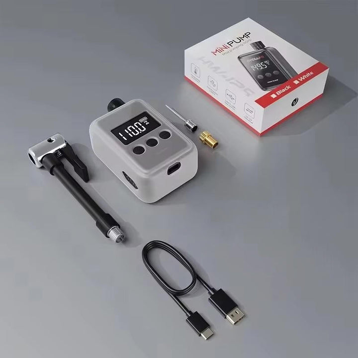Vikbua™ Elektrisk minipumpe for sykkel med digital måler og autostopp