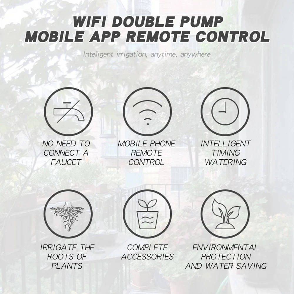 Vikbua™ Smart automatisk vanning med wifi for opptil 20 potter