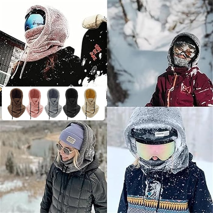 Vikbua™ Balaklava i sherpa med hette som dekker ansikt og hals