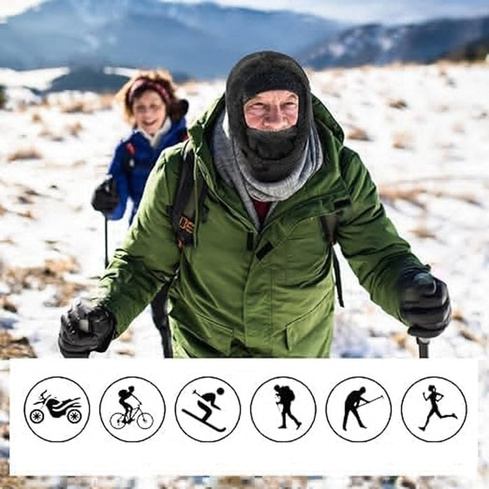 Vikbua™ Balaklava i sherpa med hette som dekker ansikt og hals