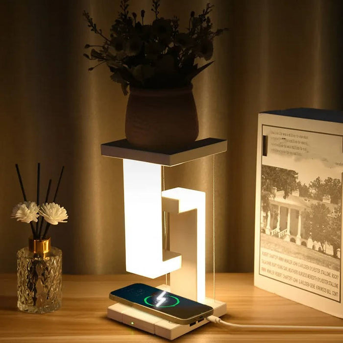 Vikbua™ Svevende bordlampe med trådløs lader på 10 W