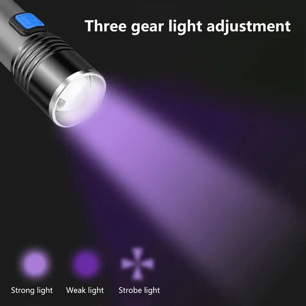 Vikbua™ UV-lommelykt 395 nm med zoom for å finne flekker fra dyr