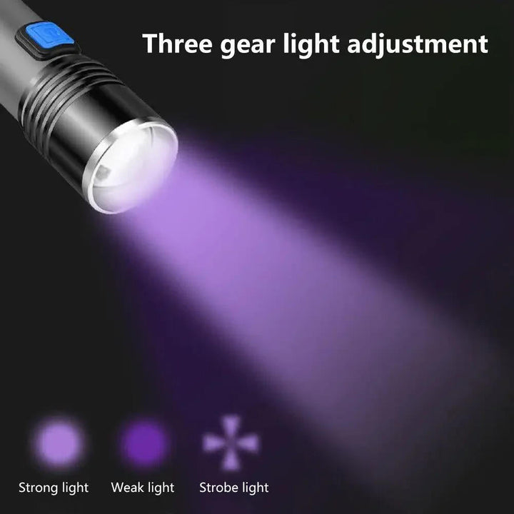 Vikbua™ UV-lommelykt 395 nm med zoom for å finne flekker fra dyr