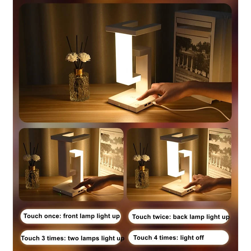 Vikbua™ Svevende bordlampe med trådløs lader på 10 W