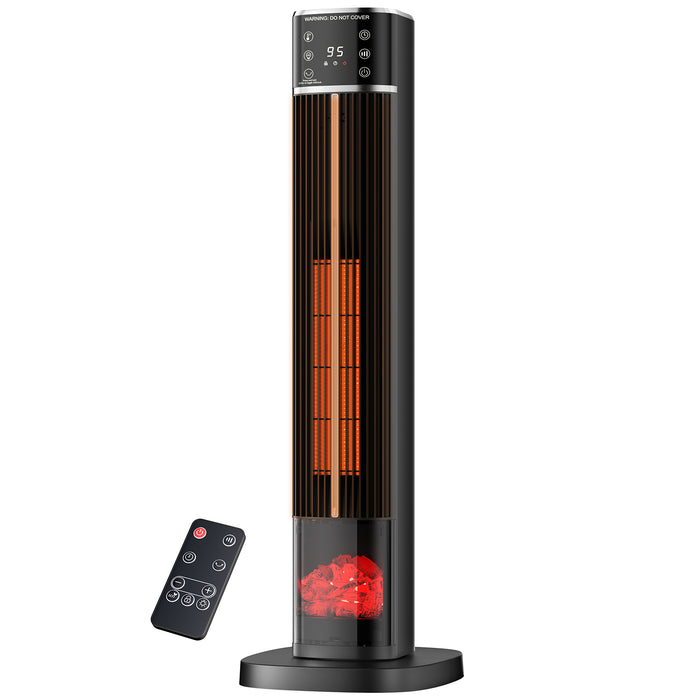 Vikbua Keramisk tårnovn 81 cm med flammeeffekt og ECO-modus