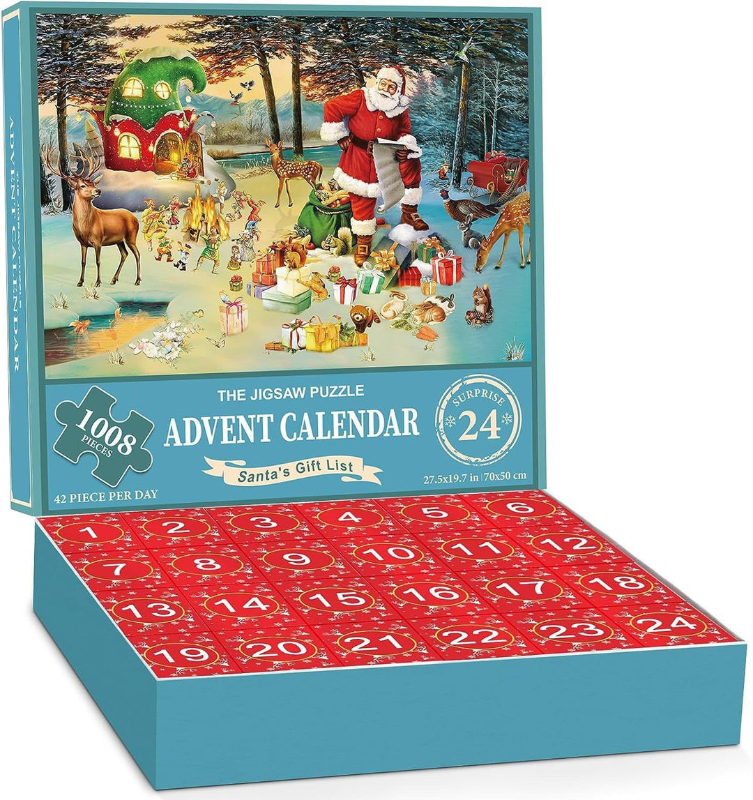 Julekalender med nummererte puslespillbokser