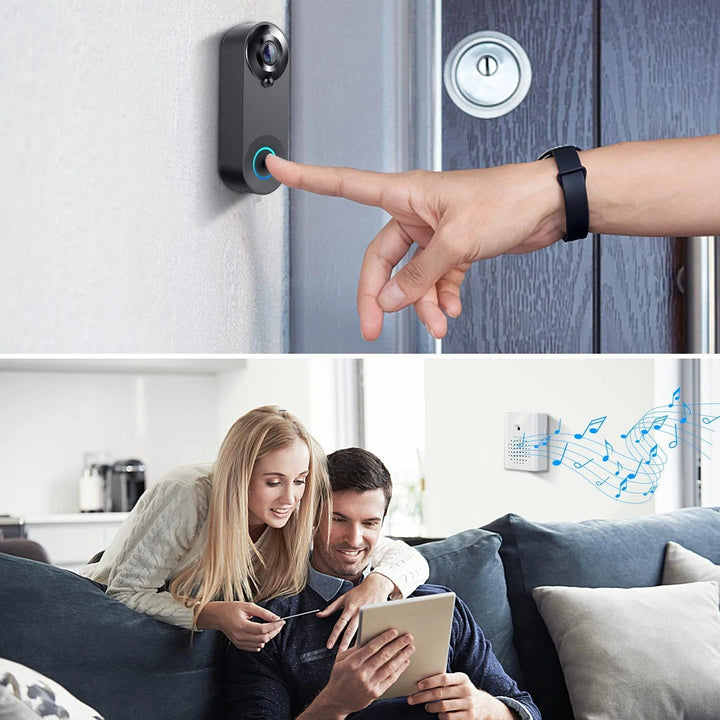 Vikbua™ Trådløs videodørklokke med wifi, 1080p HD og nattsyn