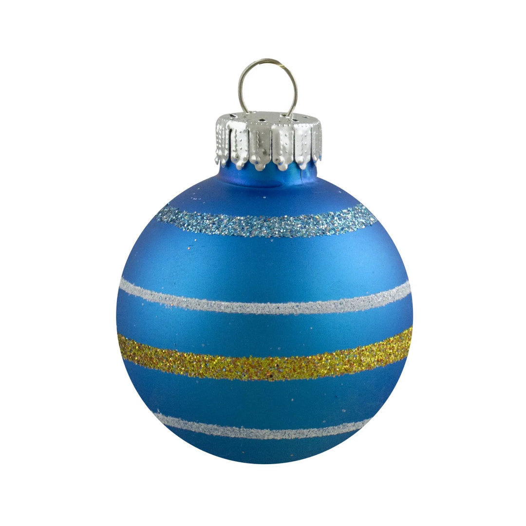 Ti fargerike matte julekuler i glass