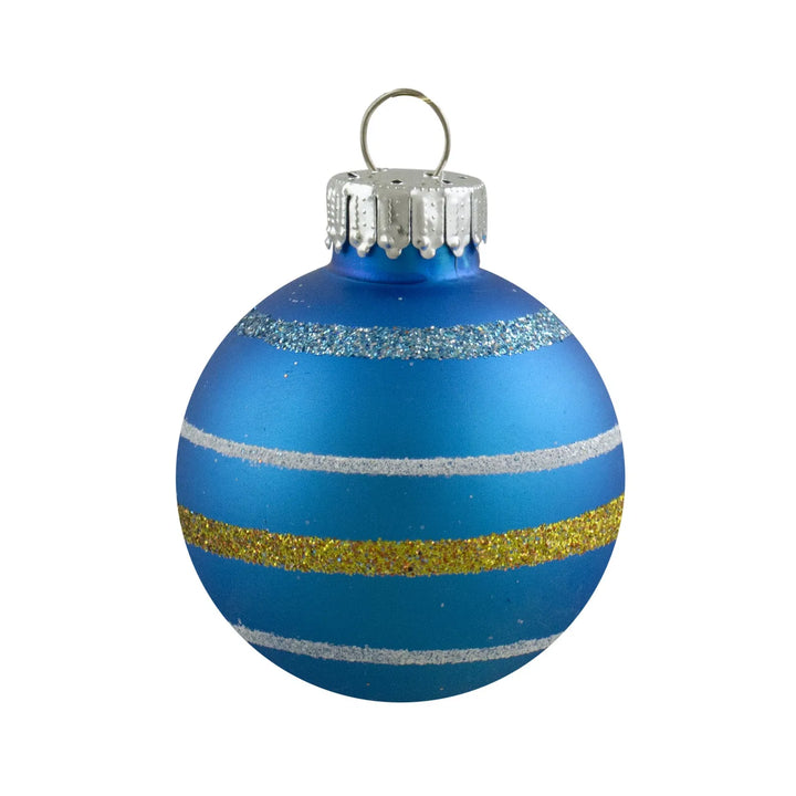 Ti fargerike matte julekuler i glass