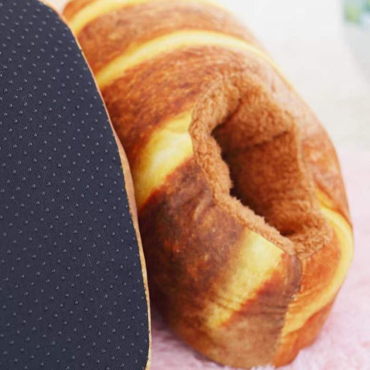 Vikbua™ Tøfler formet som ristet brød med mykt plysjfôr