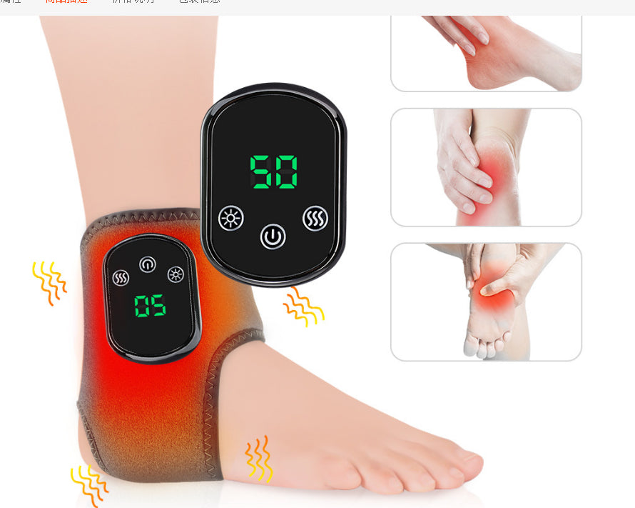 Grå oppvarmet ankelmansjett med LED-skjerm