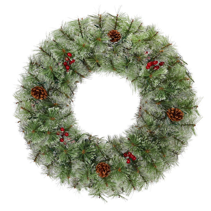Vikbua Julekrans med lys, sett med to – 61 cm