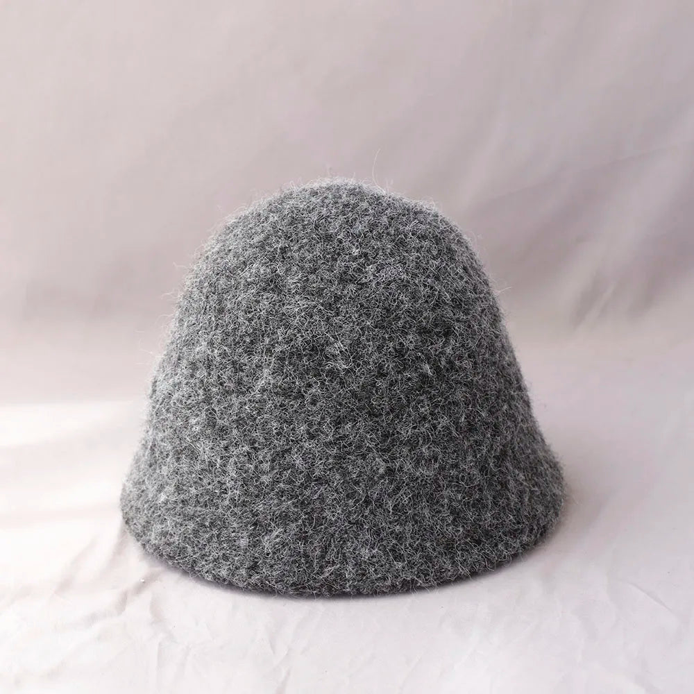 Vikbua™ Sammenleggbar bøttehatt i ull for dame med vintagepreg