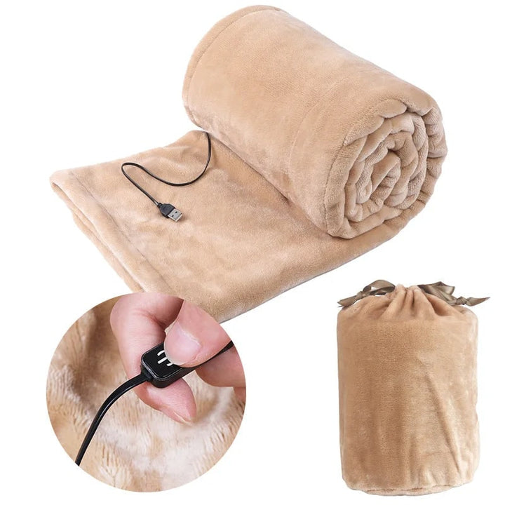 Vikbua™ Myk fleecepledd med USB-varme og knappekontroll
