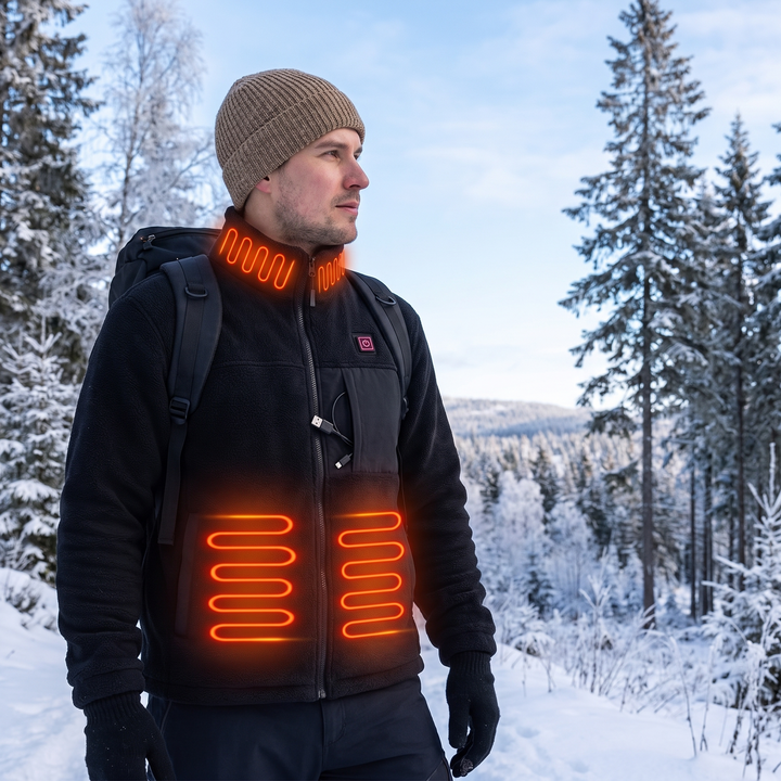 Vikbua™ Varmejakke i fleece med fire varmesoner og USB-drift
