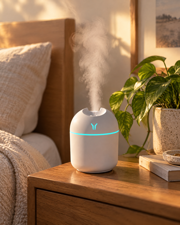 Vikbua™ Mini luftfukter med USB og fargeskiftende nattlys
