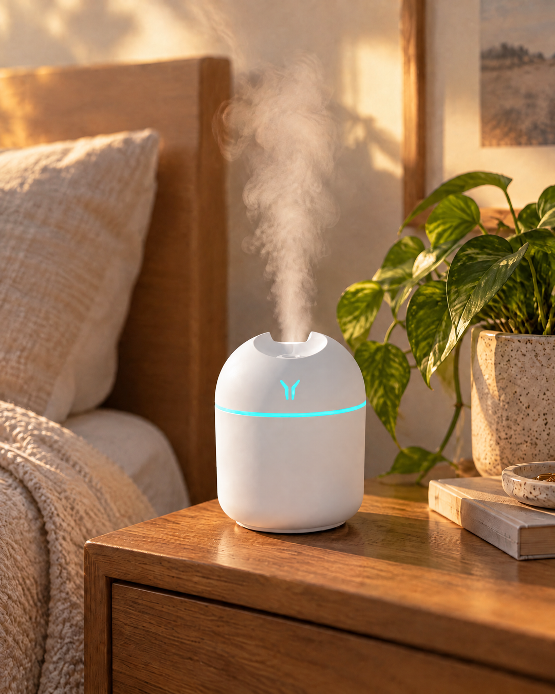 Vikbua™ Mini luftfukter med USB og fargeskiftende nattlys