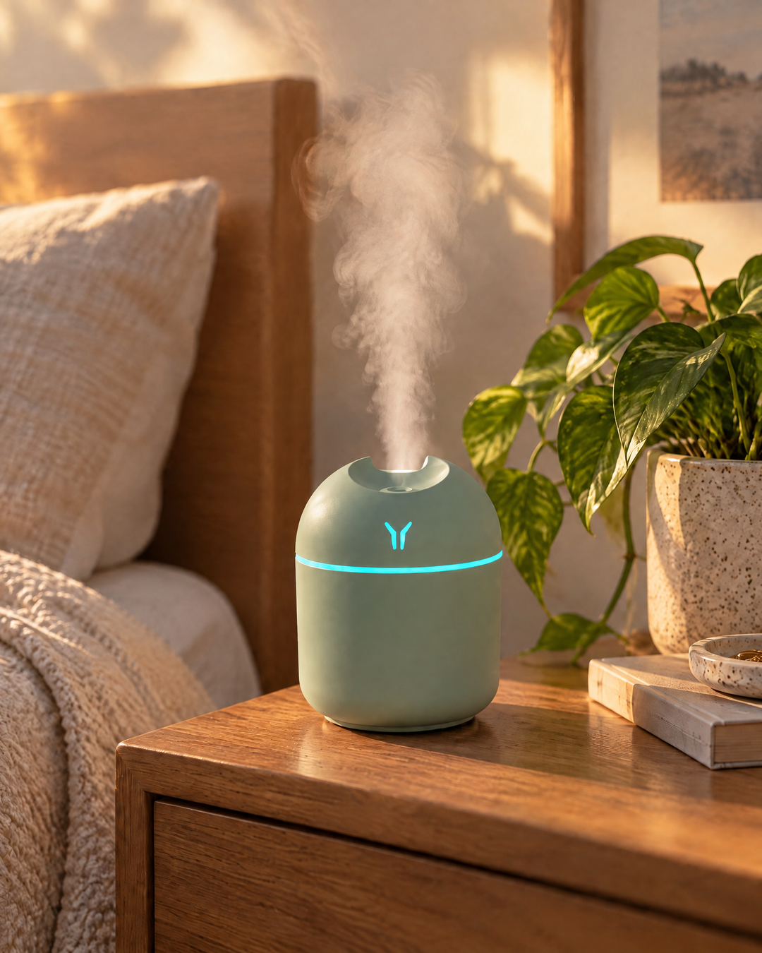 Vikbua™ Mini luftfukter med USB og fargeskiftende nattlys