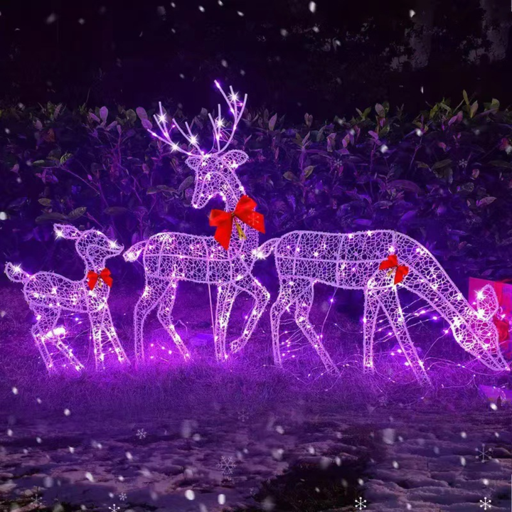 Vikbua™ Stort lysende reinsdyr i akryl med 240 LED og timer
