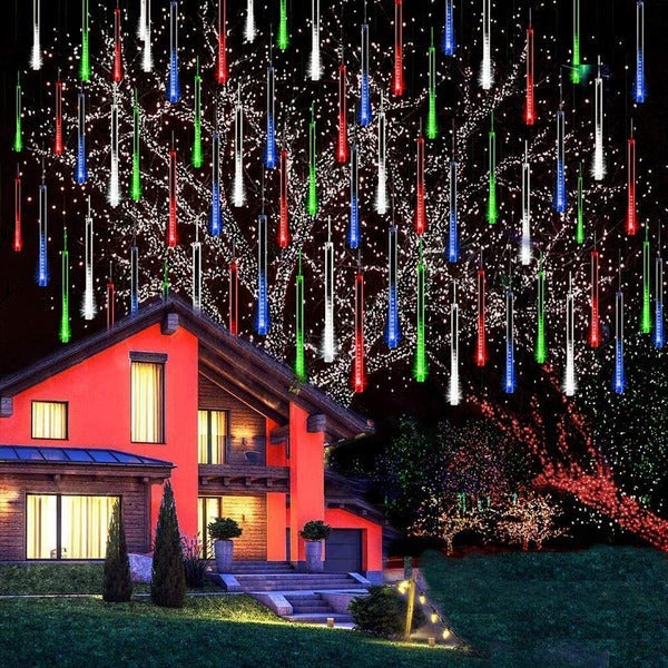 Vikbua™ LED-istappslynge med fallende snøeffekt, 8 rør