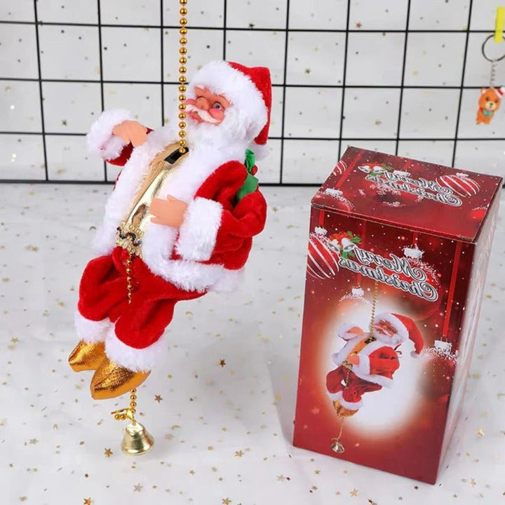 Vikbua™ Klatrende julenisse med lys og musikk – julepynt med bevegelse