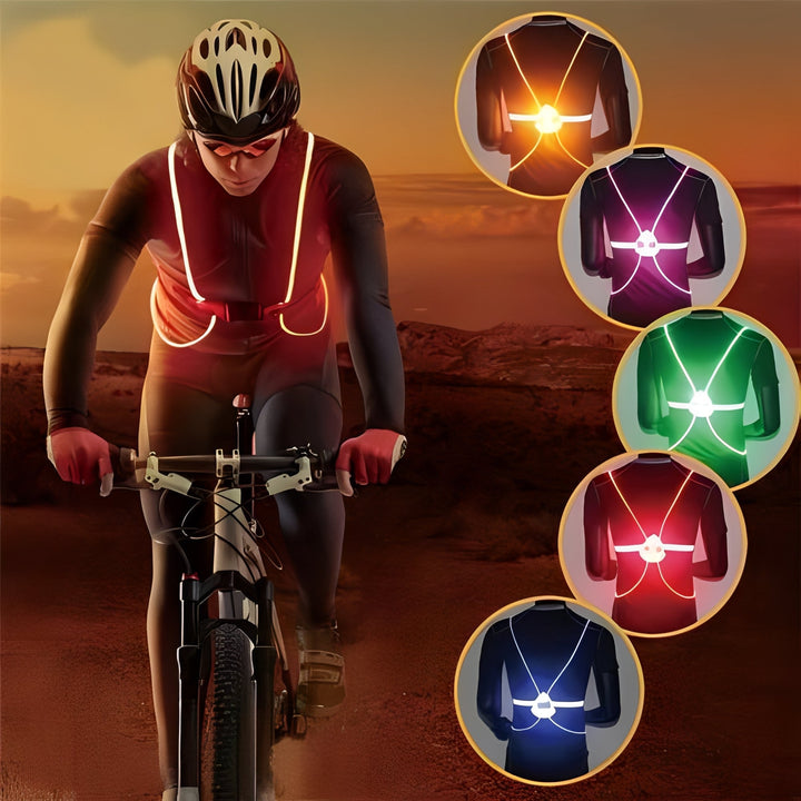 Vikbua™ Selvlysende LED-vest med 360° synlighet for løping og sykling