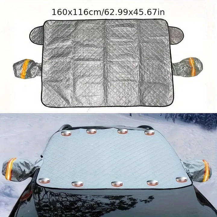 Vikbua™ Magnetisk frontrutedekke med speildeksler mot rim og snø