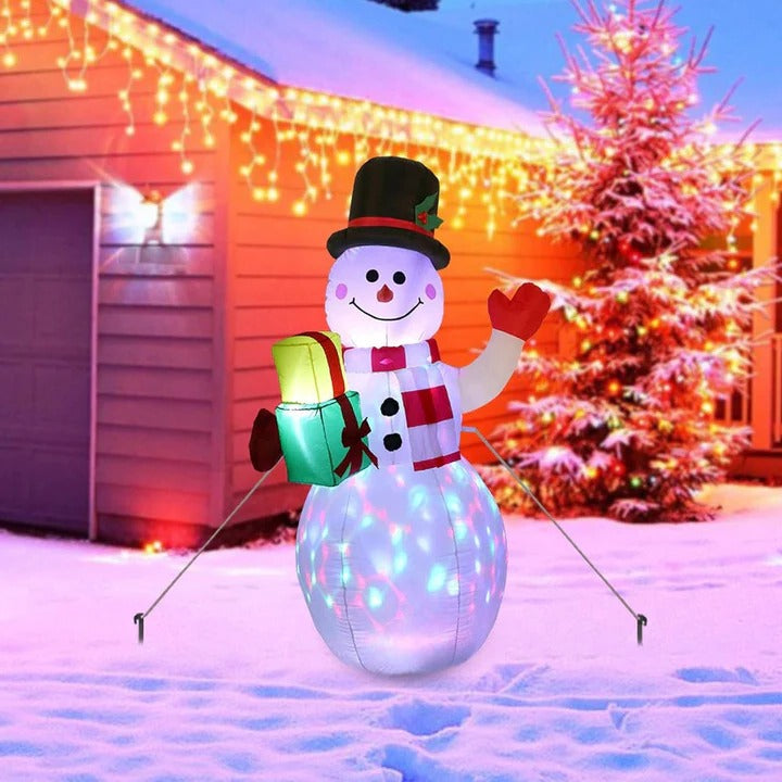 Vikbua™ Oppblåsbar snømann 150 cm med roterende LED-lys