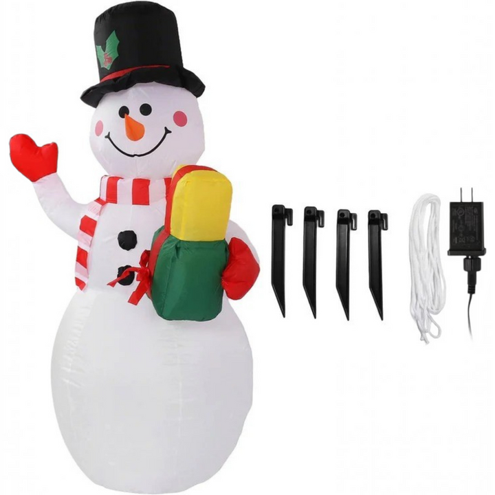 Vikbua™ Oppblåsbar snømann 150 cm med roterende LED-lys