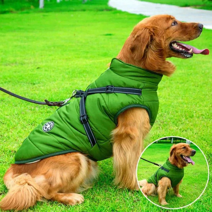 Vikbua™ Vanntett vinterdekken til hund med fleecefôr og sele