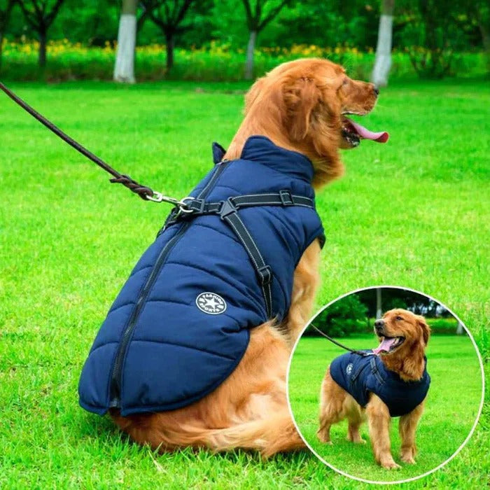 Vikbua™ Vanntett vinterdekken til hund med fleecefôr og sele