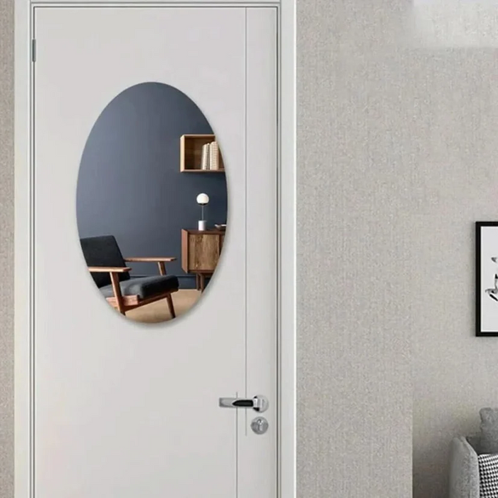 Vikbua™ Selvklebende oval speil i akryl – monteres uten boring