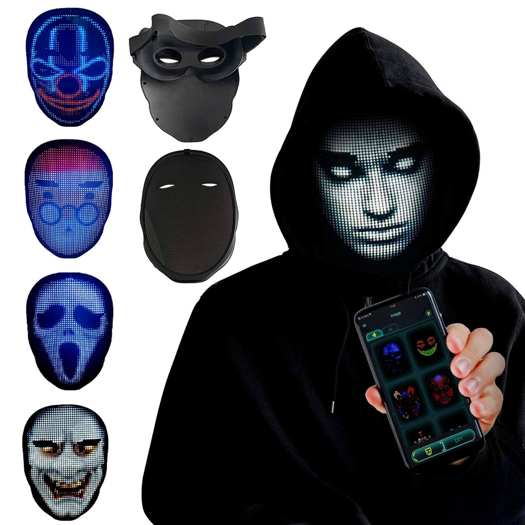 Vikbua™ Smart LED-maske som skifter ansikt med bevegelse og musikk
