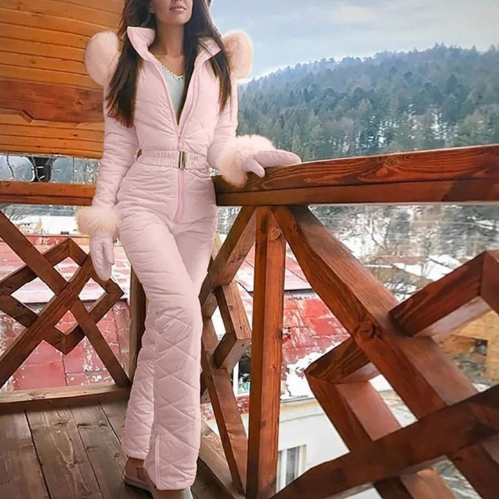 Vikbua™ Skidress dame i ett stykke med glidelås, vind- og snøavvisende