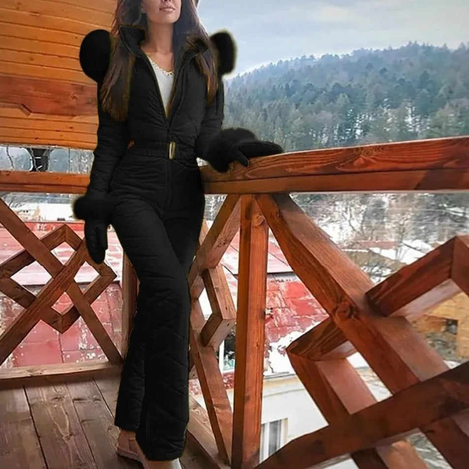 Vikbua™ Skidress dame i ett stykke med glidelås, vind- og snøavvisende