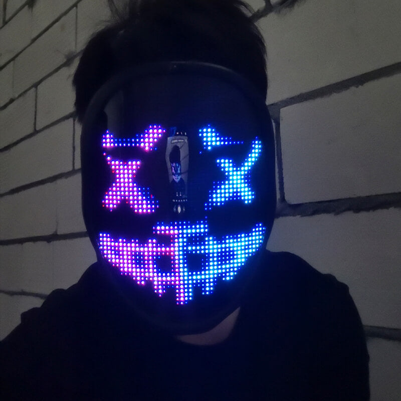 Vikbua™ Smart LED-maske som skifter ansikt med bevegelse og musikk