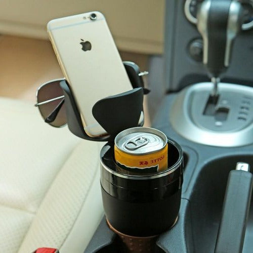 Vikbua™ Oppbevaring til koppholderen i bilen med sklisikker mobilplass