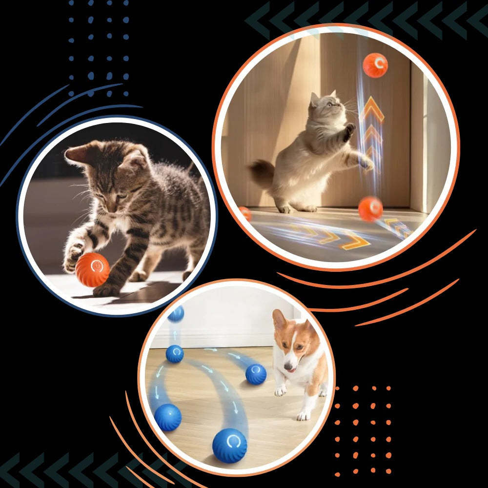Vikbua™ Selvrullende hundeball som unngår hindringer, oppladbar