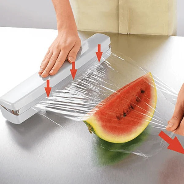 Vikbua™ Holder for plastfolie og aluminiumsfolie med innebygd kutter
