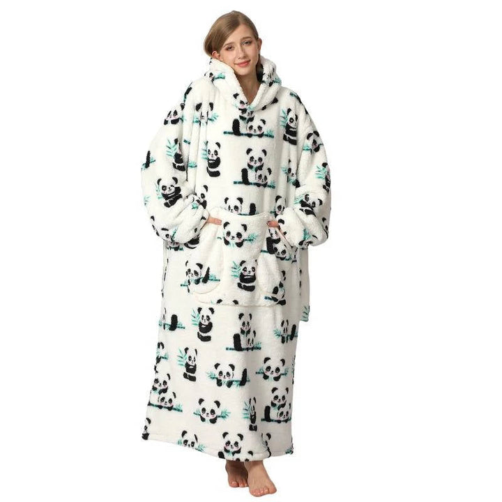 Vikbua™ Oversized teppegenser i sherpa med lange ermer og hette