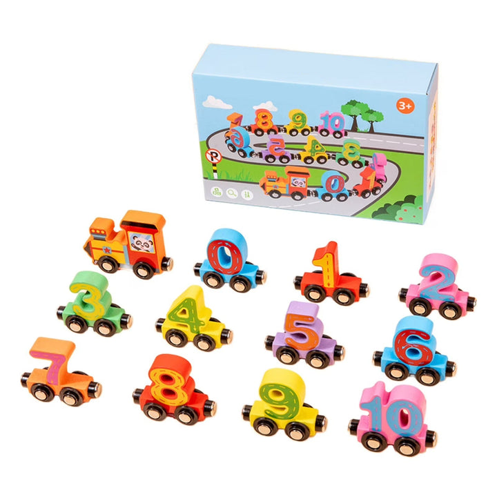Vikbua™ Magnetisk talltog i tre for barn fra 3 til 6 år