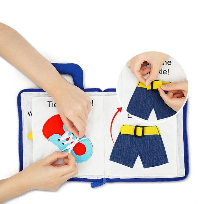 Vikbua™ Montessori tøybok for babyer med raslesider