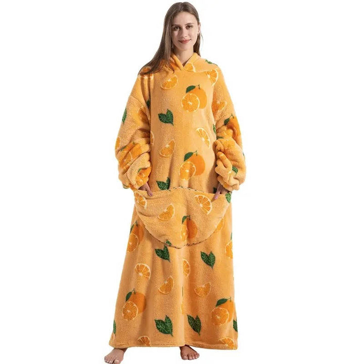 Vikbua™ Oversized teppegenser i sherpa med lange ermer og hette