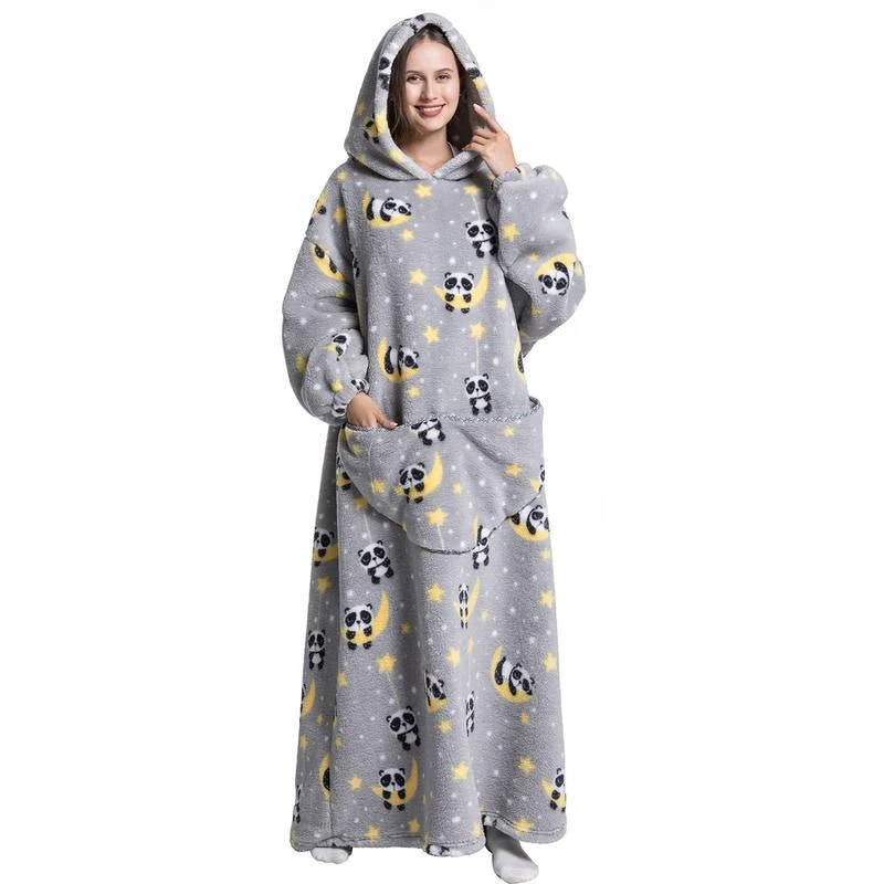 Vikbua™ Oversized teppegenser i sherpa med lange ermer og hette