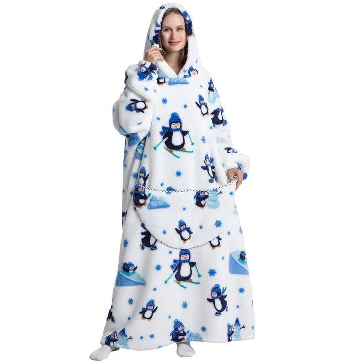 Vikbua™ Oversized teppegenser i sherpa med lange ermer og hette