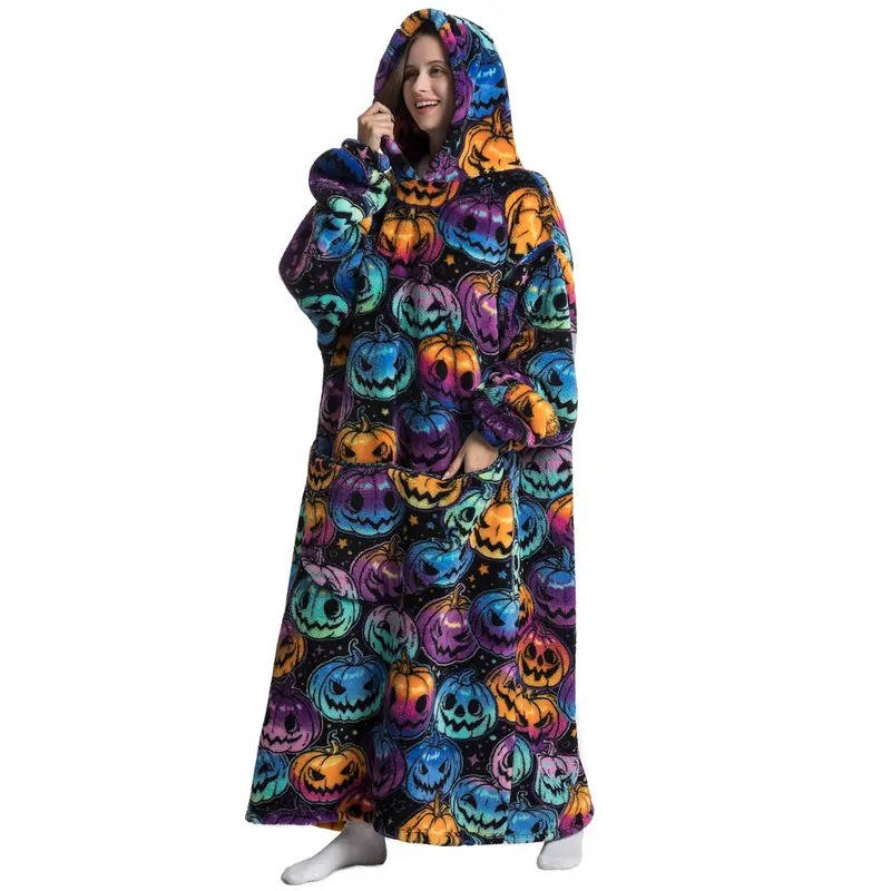 Vikbua™ Oversized teppegenser i sherpa med lange ermer og hette