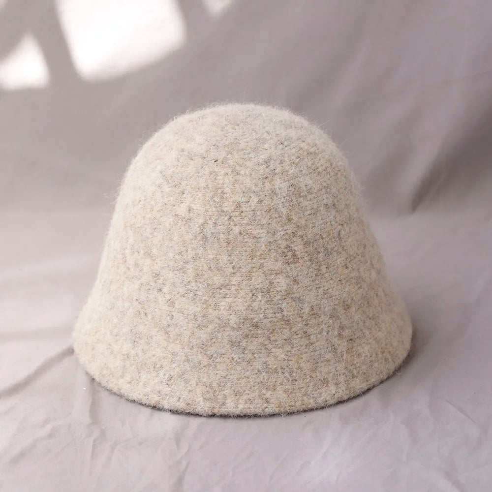 Vikbua™ Sammenleggbar bøttehatt i ull for dame med vintagepreg