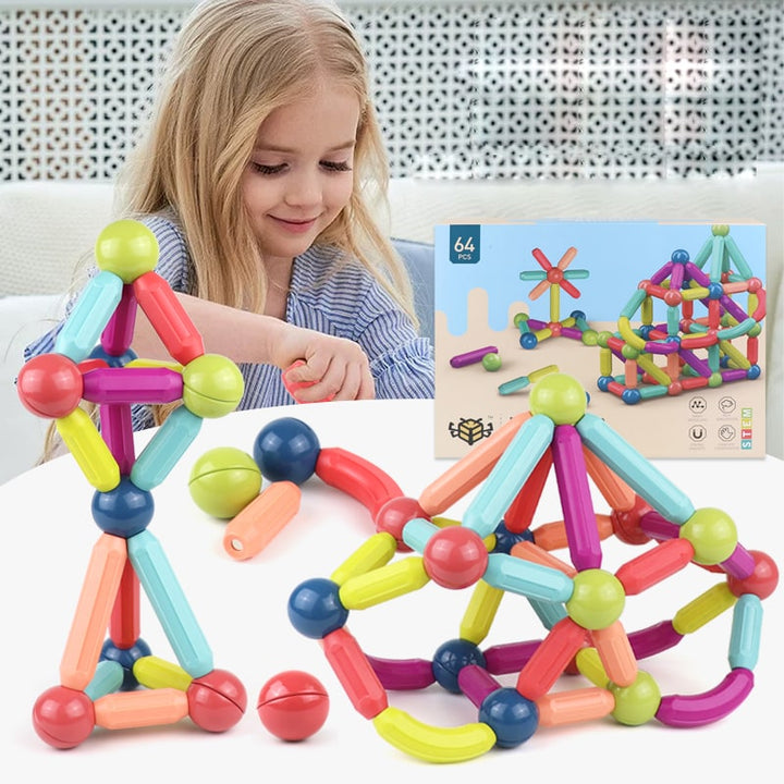 Vikbua™ Magnetiske byggepinner og kuler for kreativ 3D-bygging