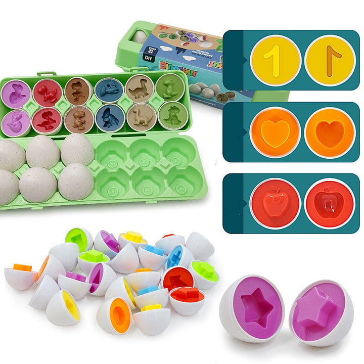 Vikbua™ Matchende egg med former – sorteringsleke med 12 egg